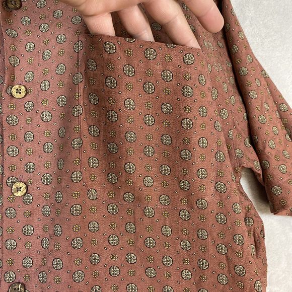 Tommy Bahama Shirt Mens Medium Maroon Hawaiian Silk Camp Casual Beach Button Up - Picture 8 of 8
